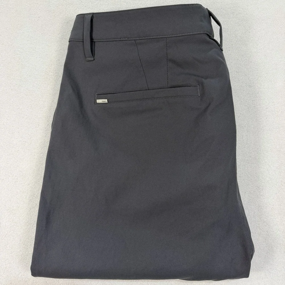 Vuori Meta Pants Men 36x28 Gray Golf Chino Performance Stretch Athletic Slim Fit